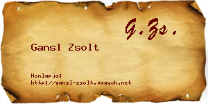 Gansl Zsolt névjegykártya